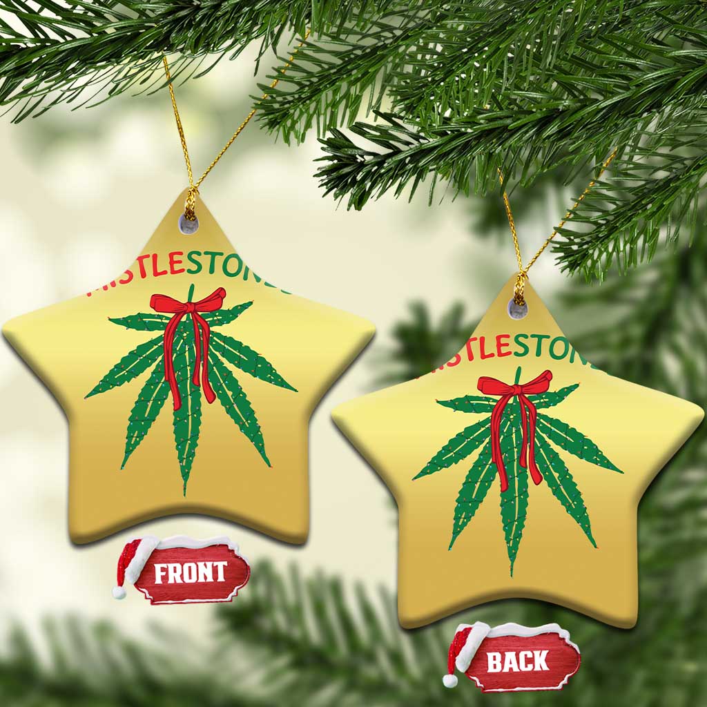 Funny Weed Xmas Christmas Ornament Mistlestoned Mistletoe Led Lights TS11
