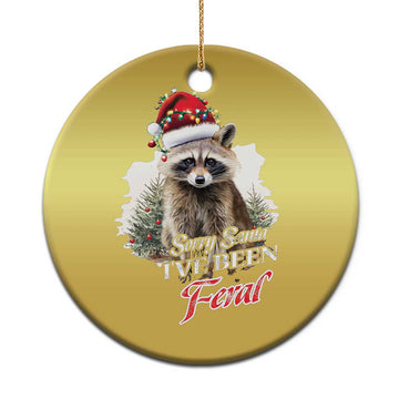 Funny Xmas Racoon Christmas Ornament Sorry Santa I've Been Feral Trash Panda TS11