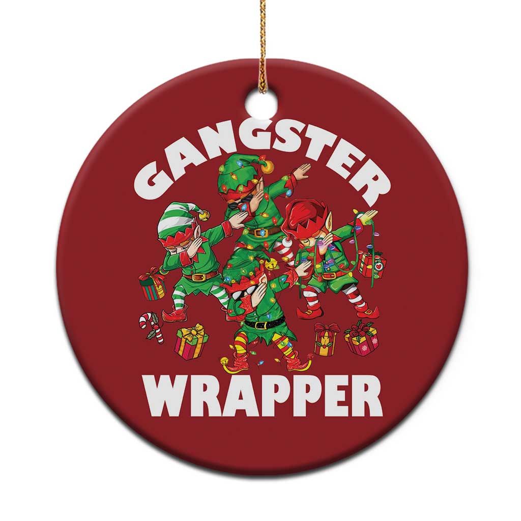Funny Gangster Wrapper Christmas Ornament Gangsta Elf Crew Presents TS11