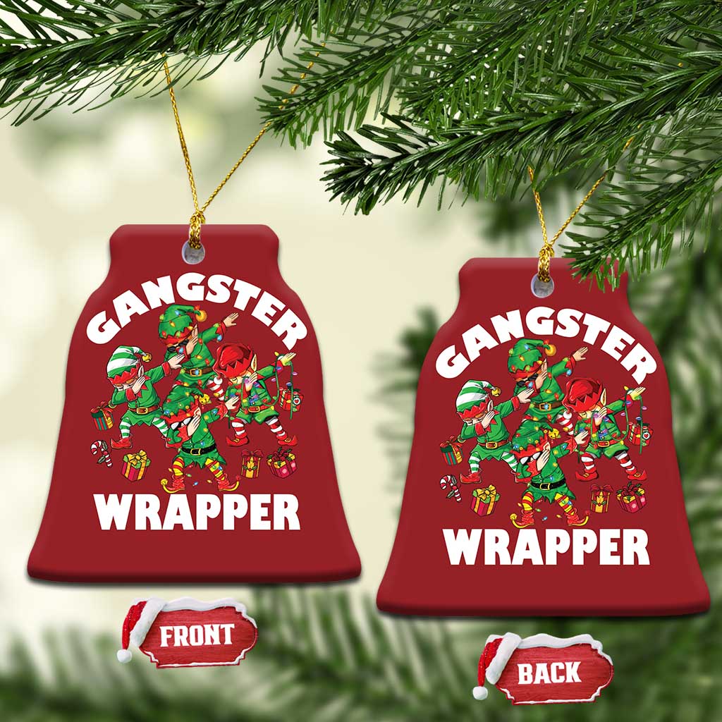 Funny Gangster Wrapper Christmas Ornament Gangsta Elf Crew Presents TS11