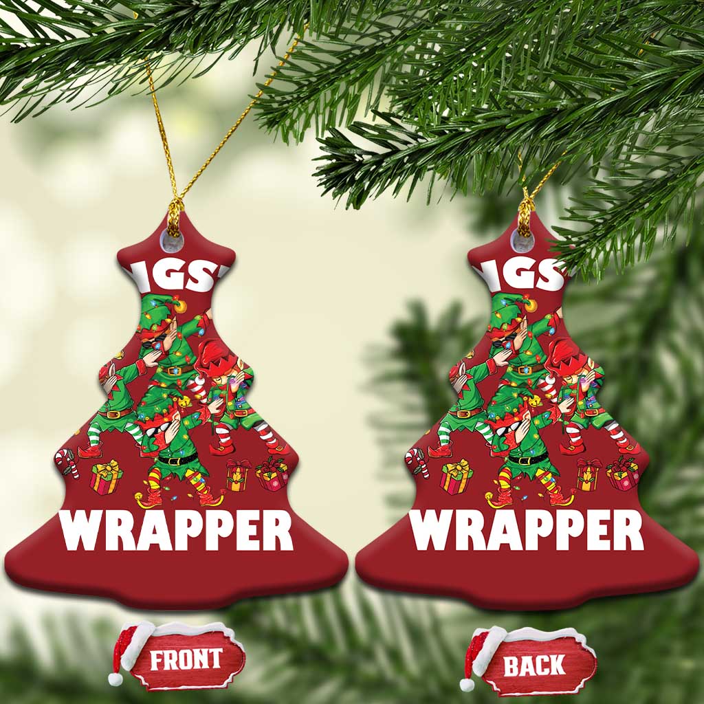 Funny Gangster Wrapper Christmas Ornament Gangsta Elf Crew Presents TS11