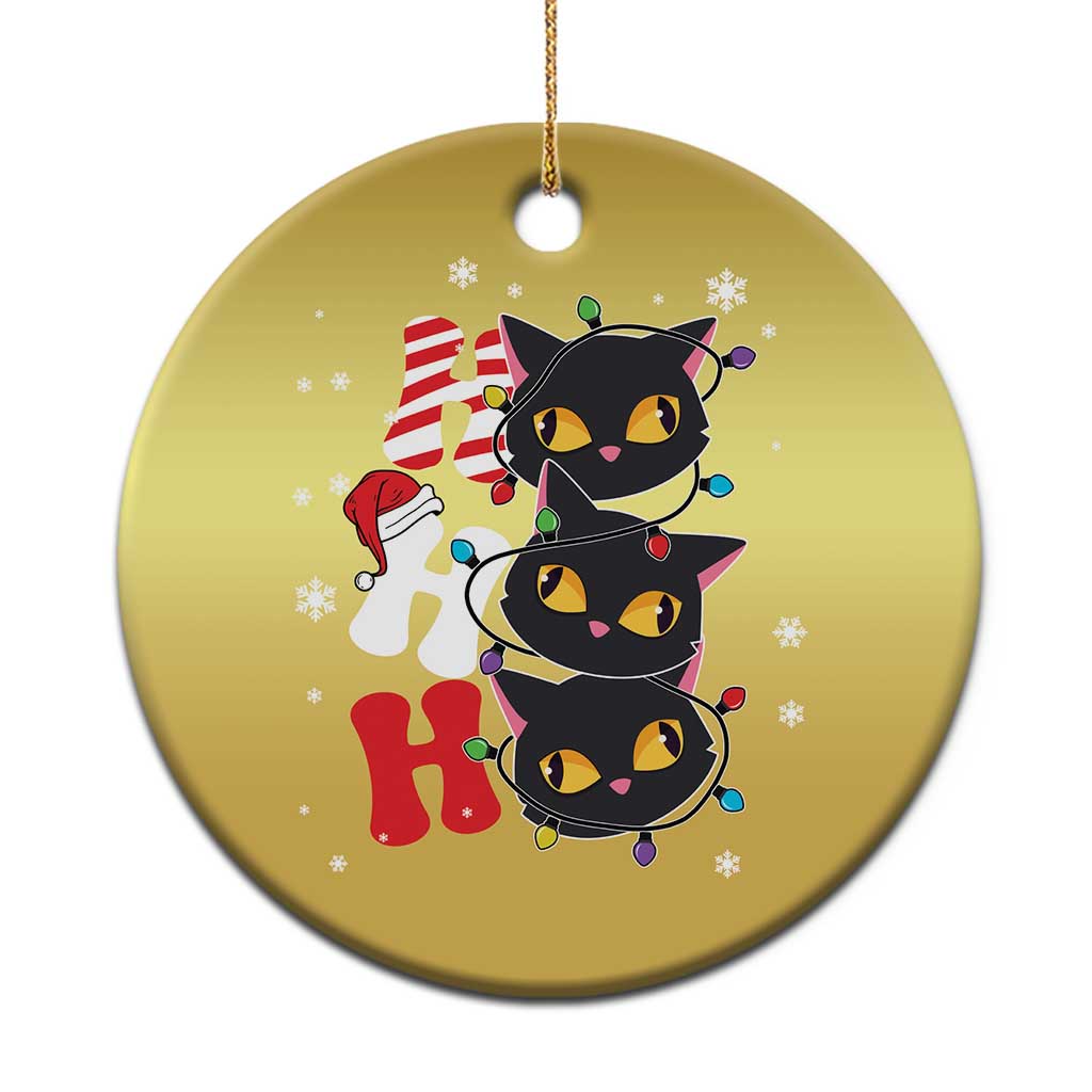Funny Xmas Black Cat Triple Ho Christmas Ornament TS11