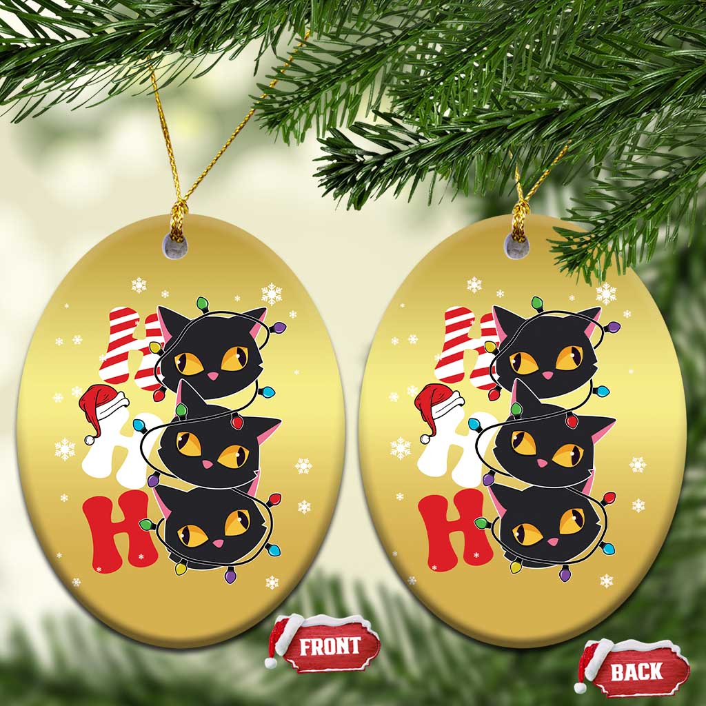Funny Xmas Black Cat Triple Ho Christmas Ornament TS11