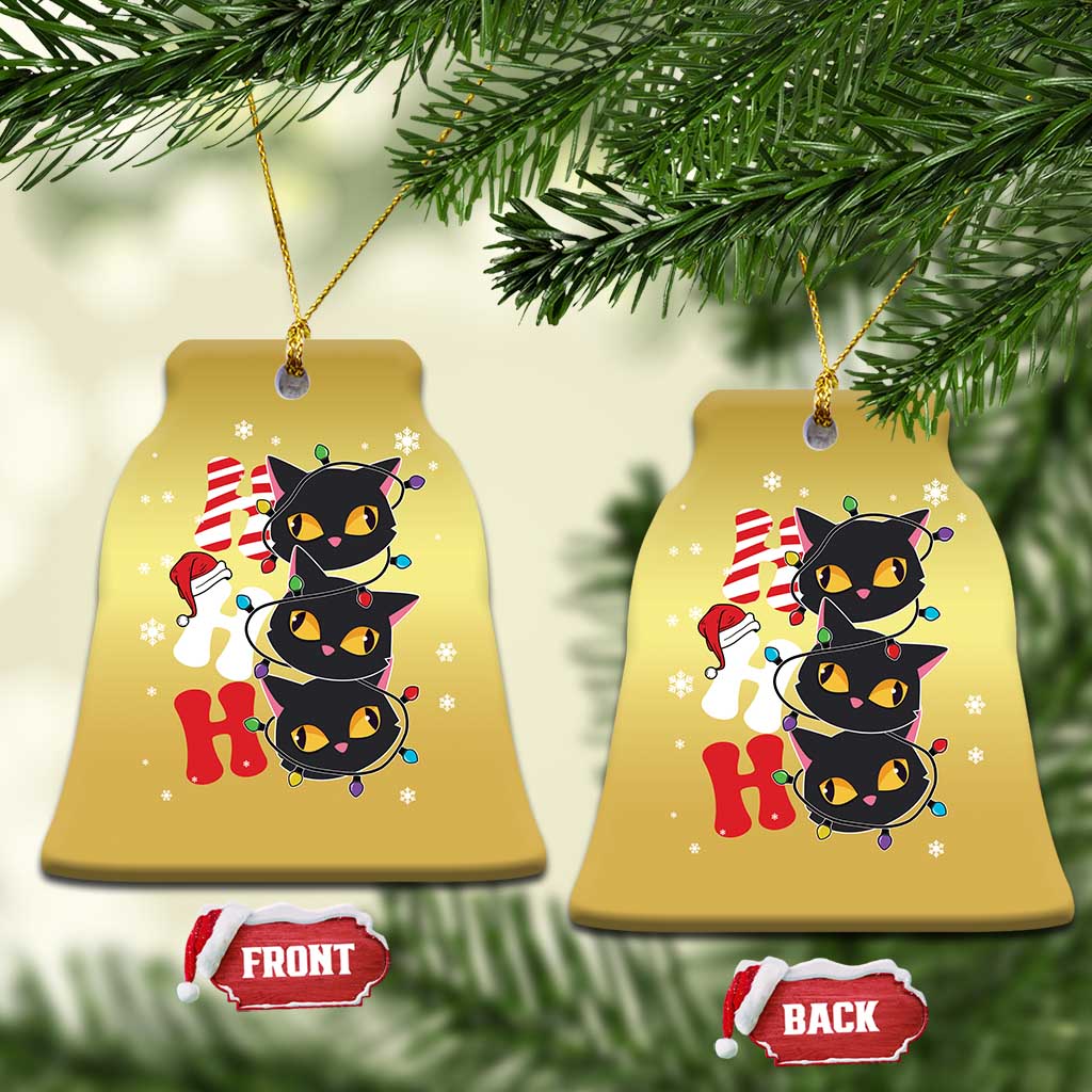 Funny Xmas Black Cat Triple Ho Christmas Ornament TS11