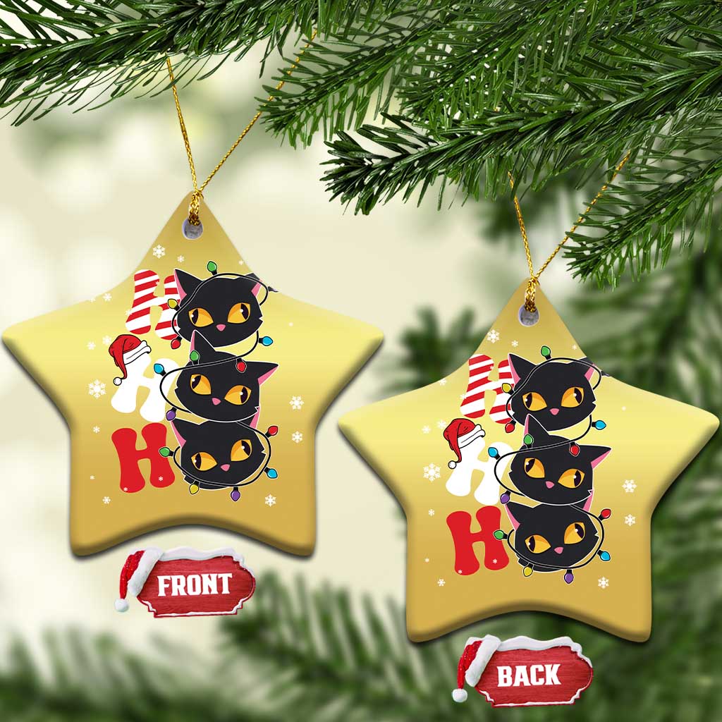 Funny Xmas Black Cat Triple Ho Christmas Ornament TS11