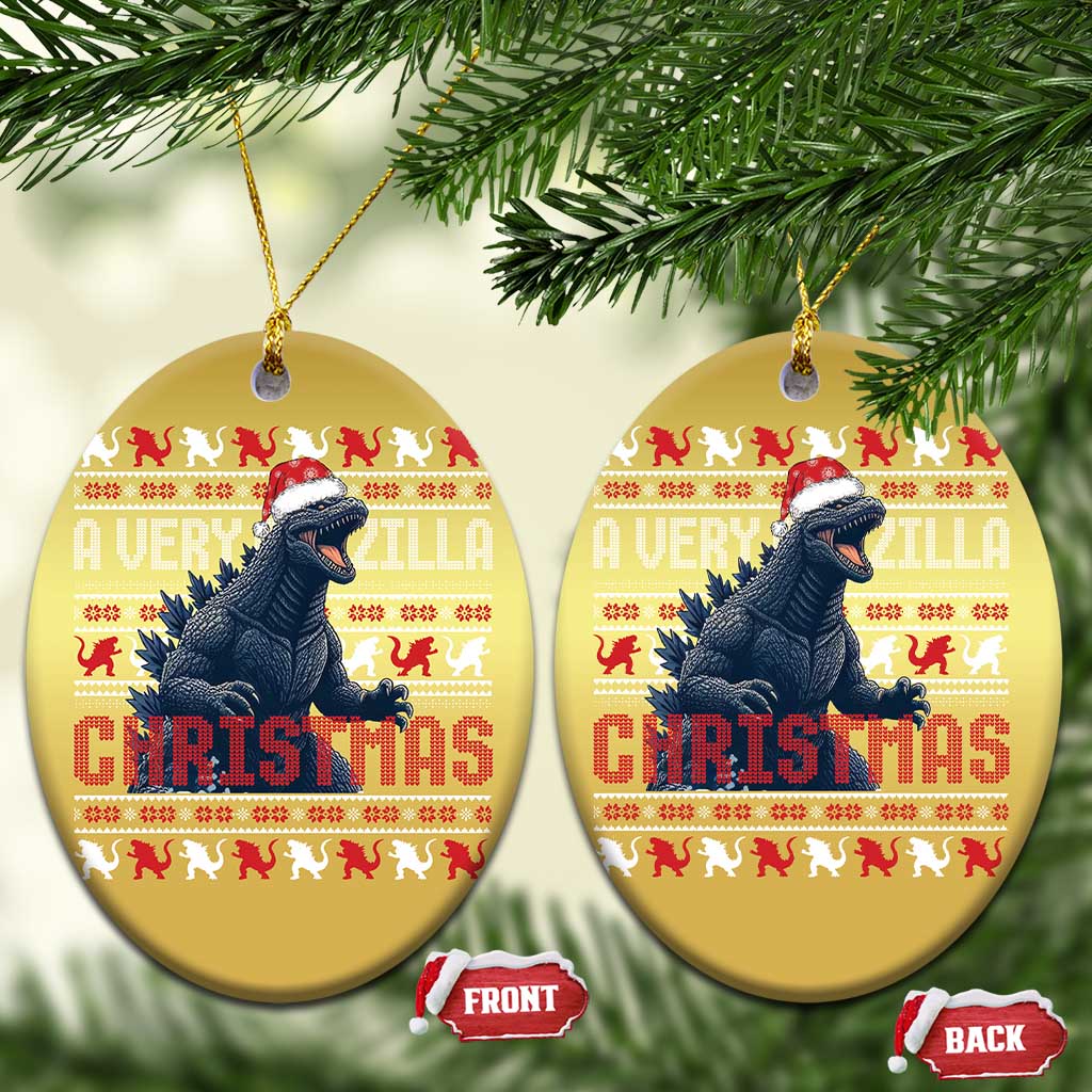 Funny Xmas Santa Godzilla Christmas Ornament A Very Godzilla Xmas Japanese Monster TS11