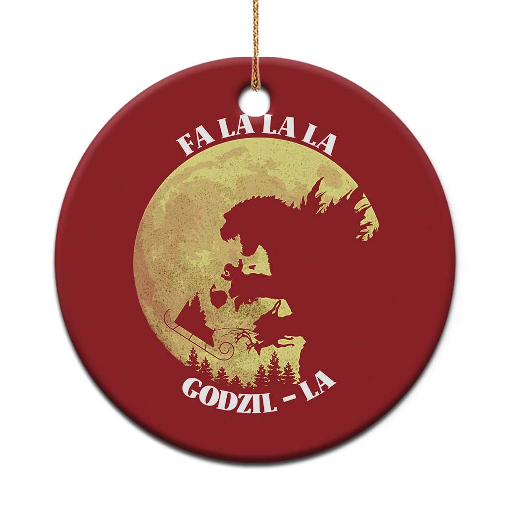 Funny Xmas Godzilla Christmas Ornament Falalala Godzil La Santa Reindeers Xmas Japanese Monster TS11