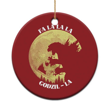 Funny Xmas Godzilla Christmas Ornament Falalala Godzil La Santa Reindeers Xmas Japanese Monster TS11