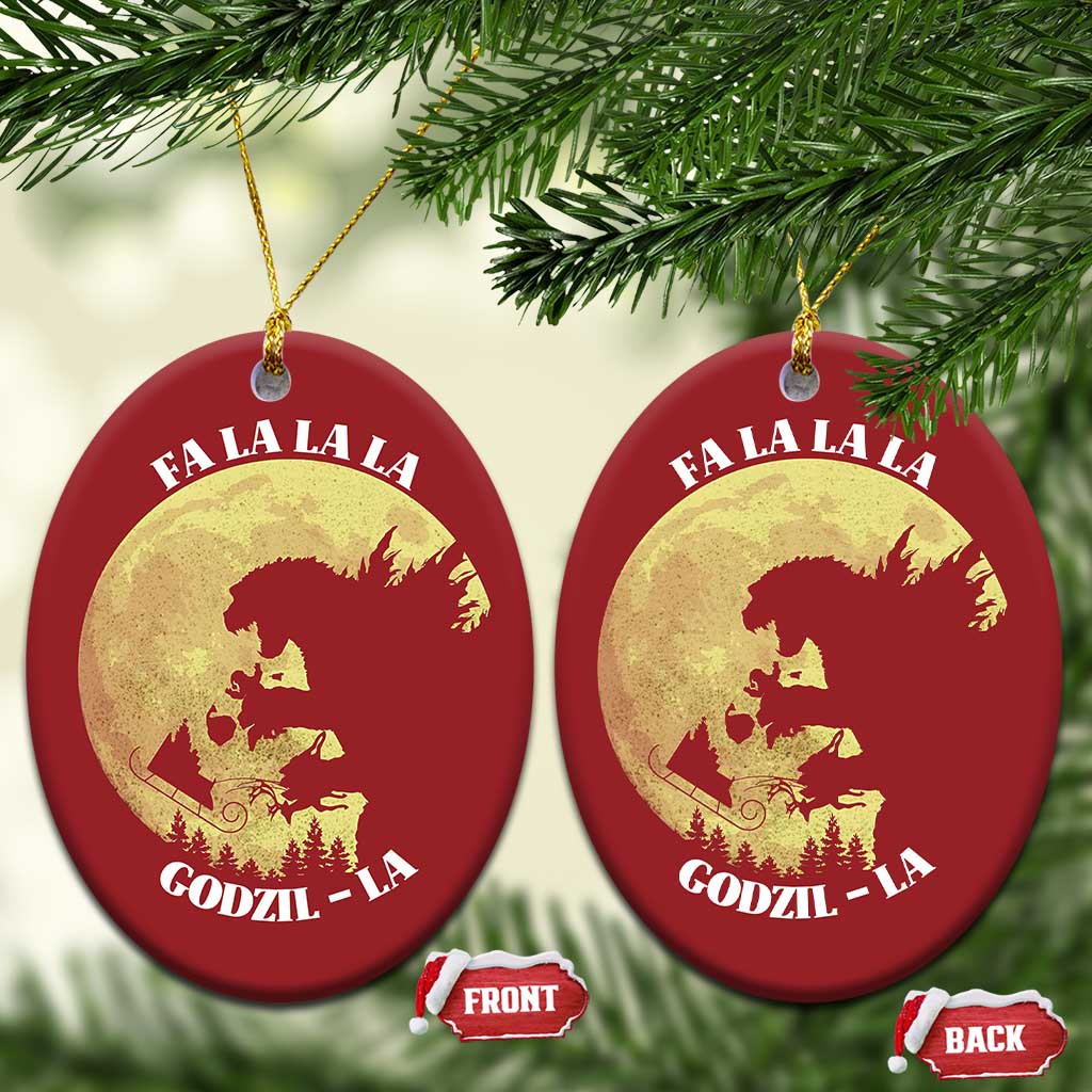 Funny Xmas Godzilla Christmas Ornament Falalala Godzil La Santa Reindeers Xmas Japanese Monster TS11