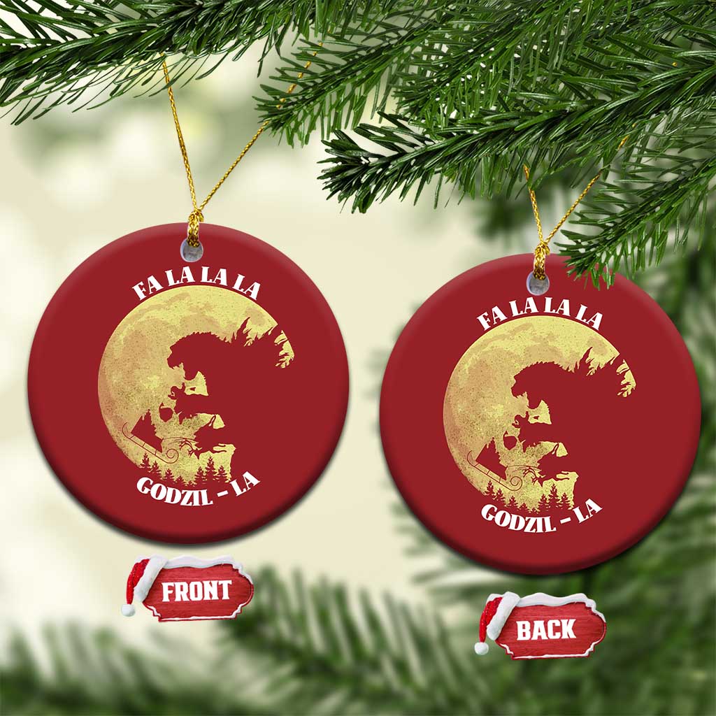 Funny Xmas Godzilla Christmas Ornament Falalala Godzil La Santa Reindeers Xmas Japanese Monster TS11