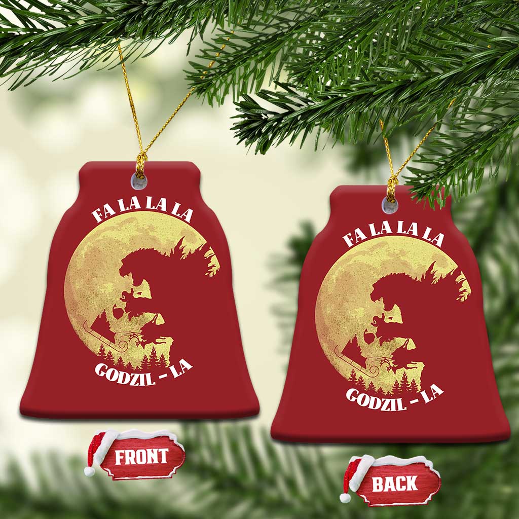 Funny Xmas Godzilla Christmas Ornament Falalala Godzil La Santa Reindeers Xmas Japanese Monster TS11