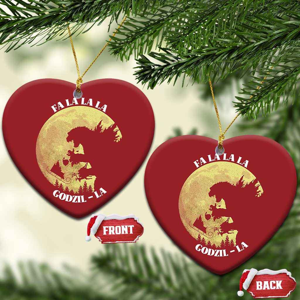 Funny Xmas Godzilla Christmas Ornament Falalala Godzil La Santa Reindeers Xmas Japanese Monster TS11