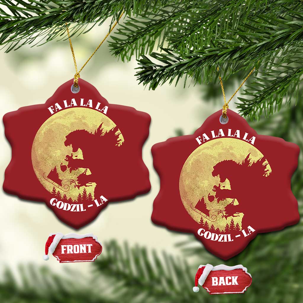 Funny Xmas Godzilla Christmas Ornament Falalala Godzil La Santa Reindeers Xmas Japanese Monster TS11