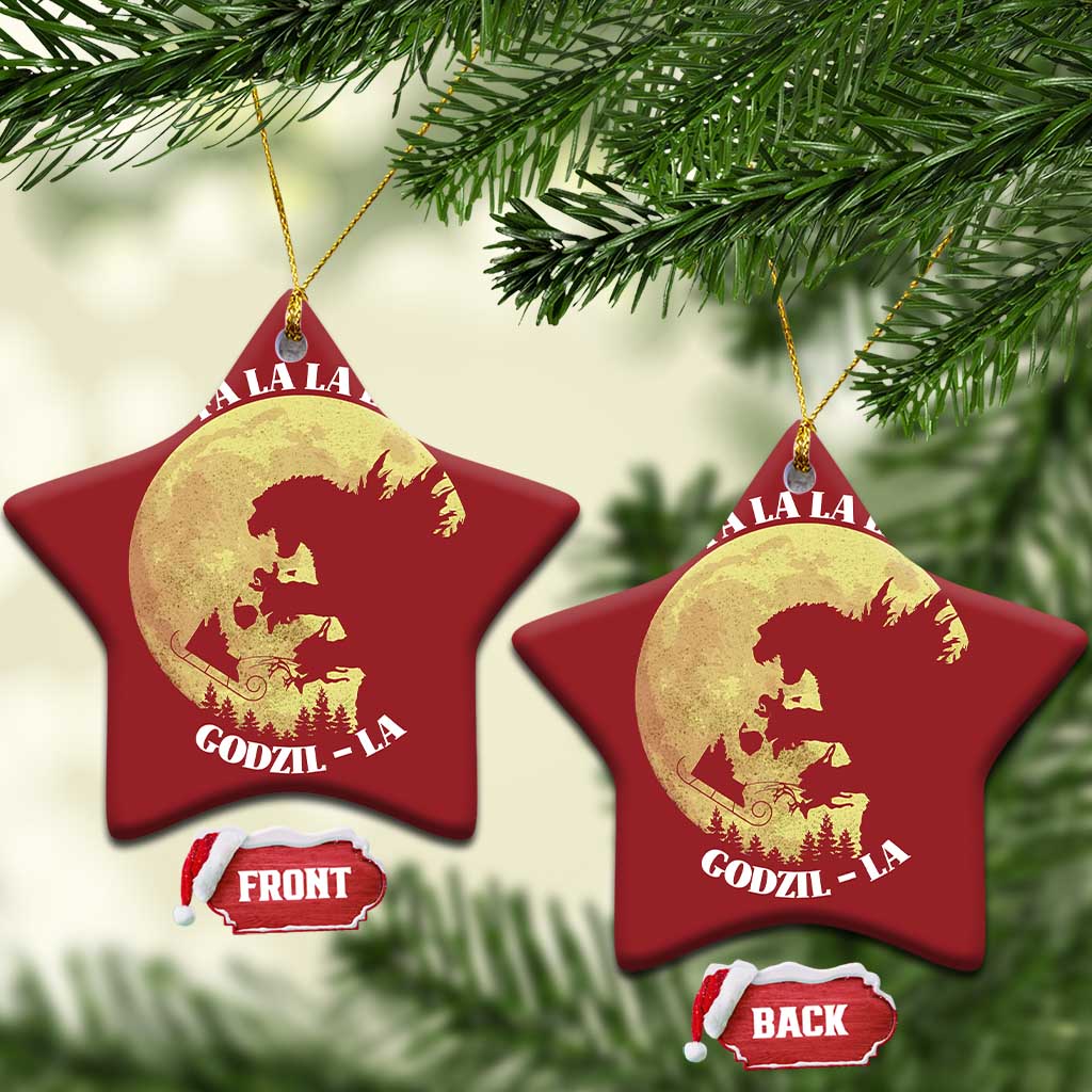 Funny Xmas Godzilla Christmas Ornament Falalala Godzil La Santa Reindeers Xmas Japanese Monster TS11