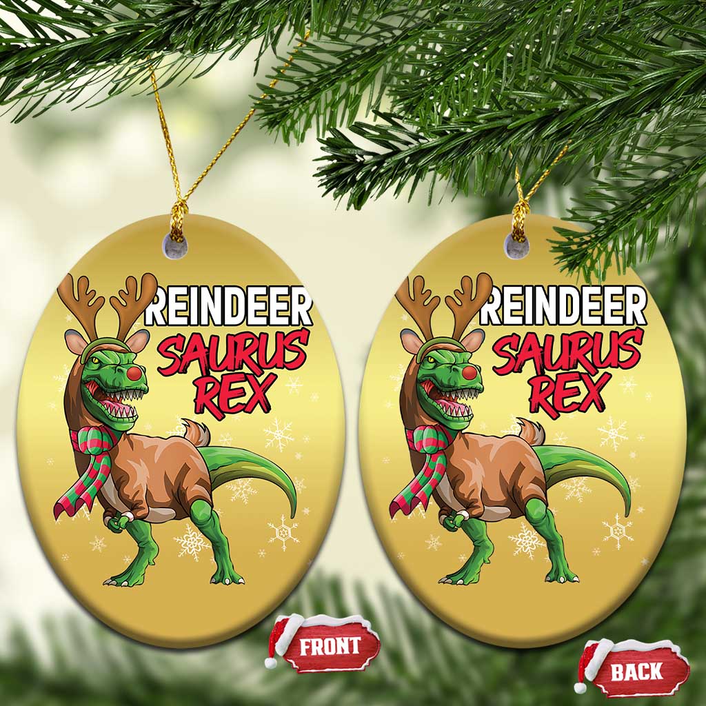 Funny Xmas Rex Dinosaur Christmas Ornament Reindeer Saurus Rex Xmas Dinosaur TS11