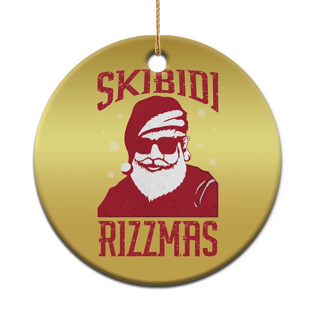 Funny Xmas Santa Christmas Ornament Skibidi Rizzmas Vintage Charisma Rizz Santa Claus TS11