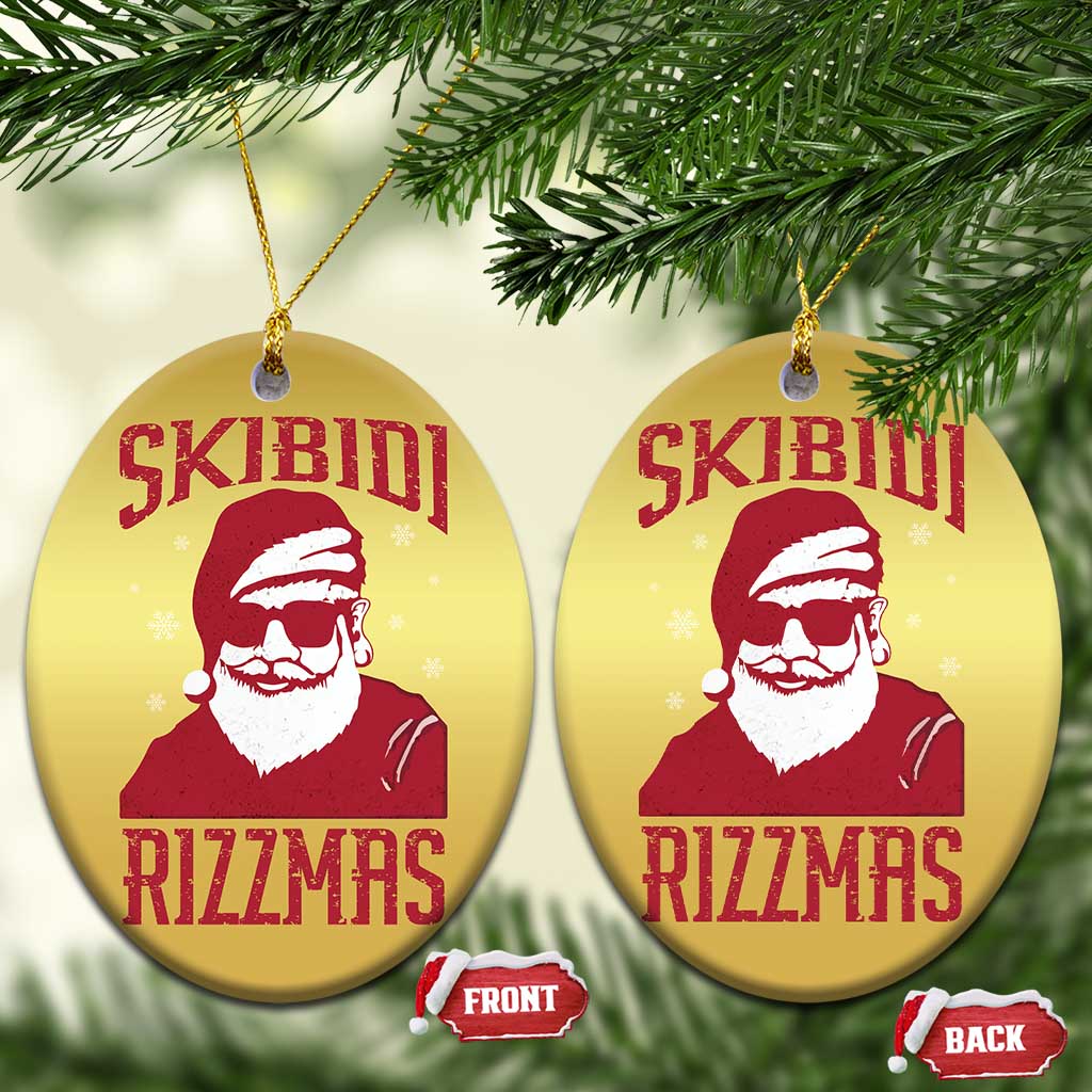 Funny Xmas Santa Christmas Ornament Skibidi Rizzmas Vintage Charisma Rizz Santa Claus TS11