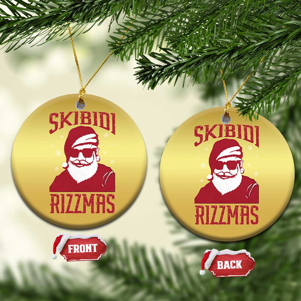 Funny Xmas Santa Christmas Ornament Skibidi Rizzmas Vintage Charisma Rizz Santa Claus TS11