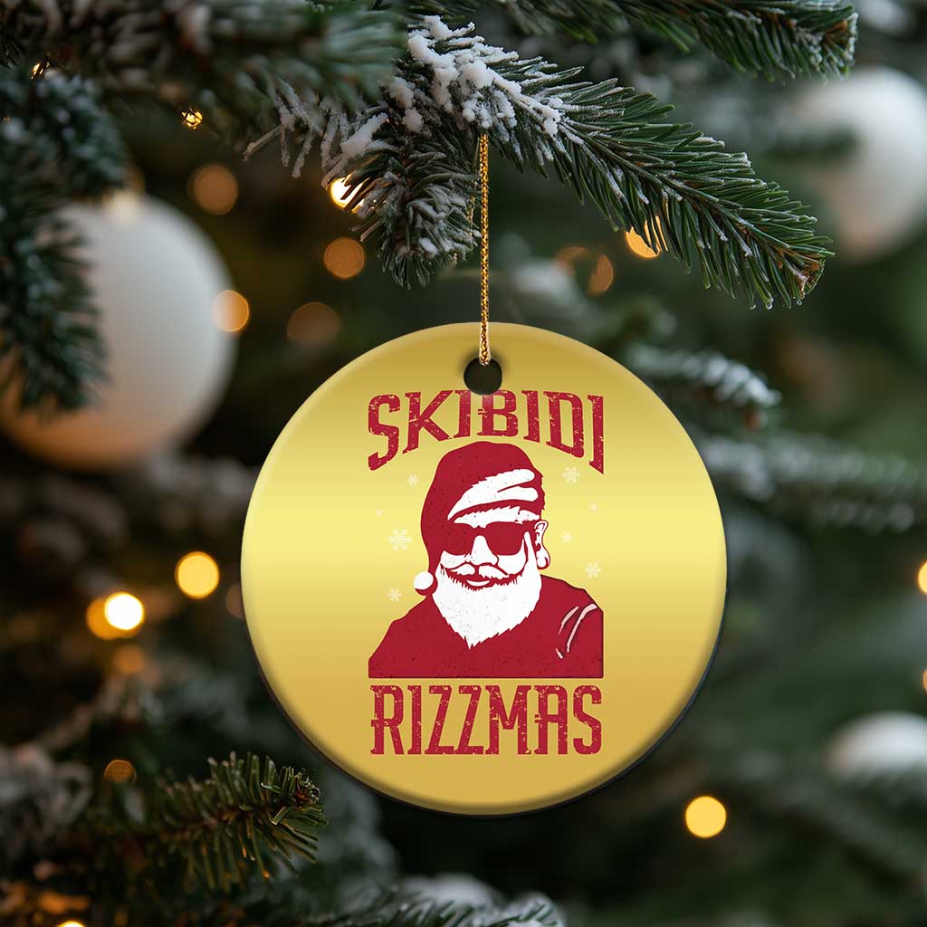 Funny Xmas Santa Christmas Ornament Skibidi Rizzmas Vintage Charisma Rizz Santa Claus TS11