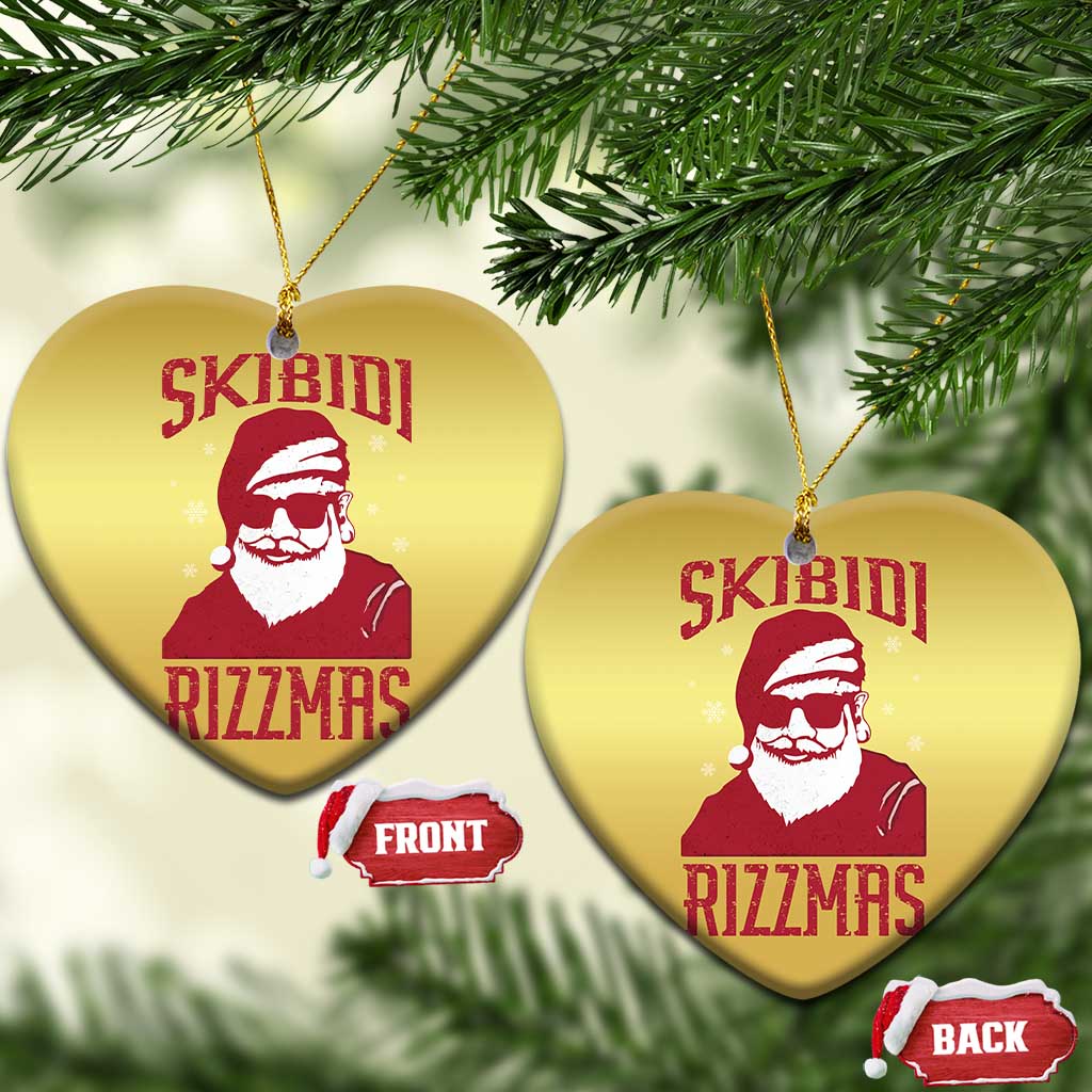 Funny Xmas Santa Christmas Ornament Skibidi Rizzmas Vintage Charisma Rizz Santa Claus TS11