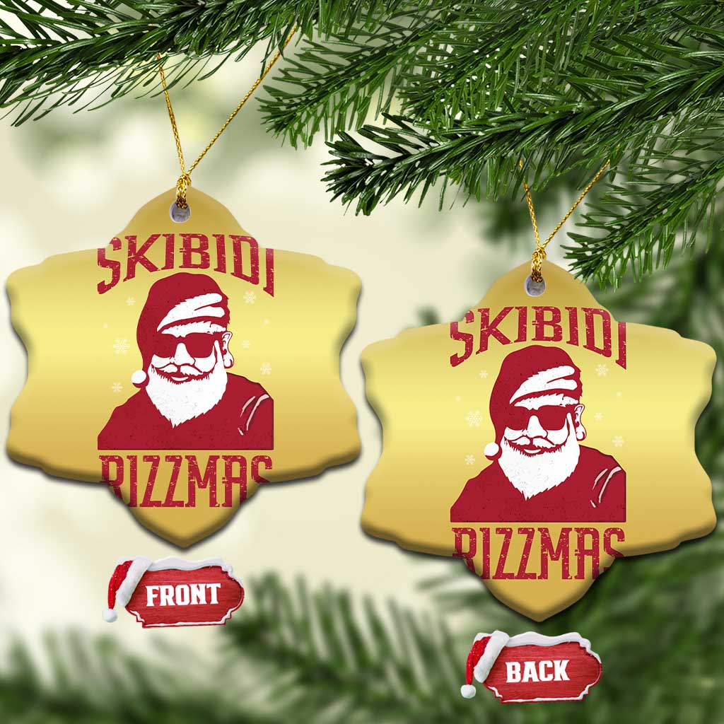 Funny Xmas Santa Christmas Ornament Skibidi Rizzmas Vintage Charisma Rizz Santa Claus TS11