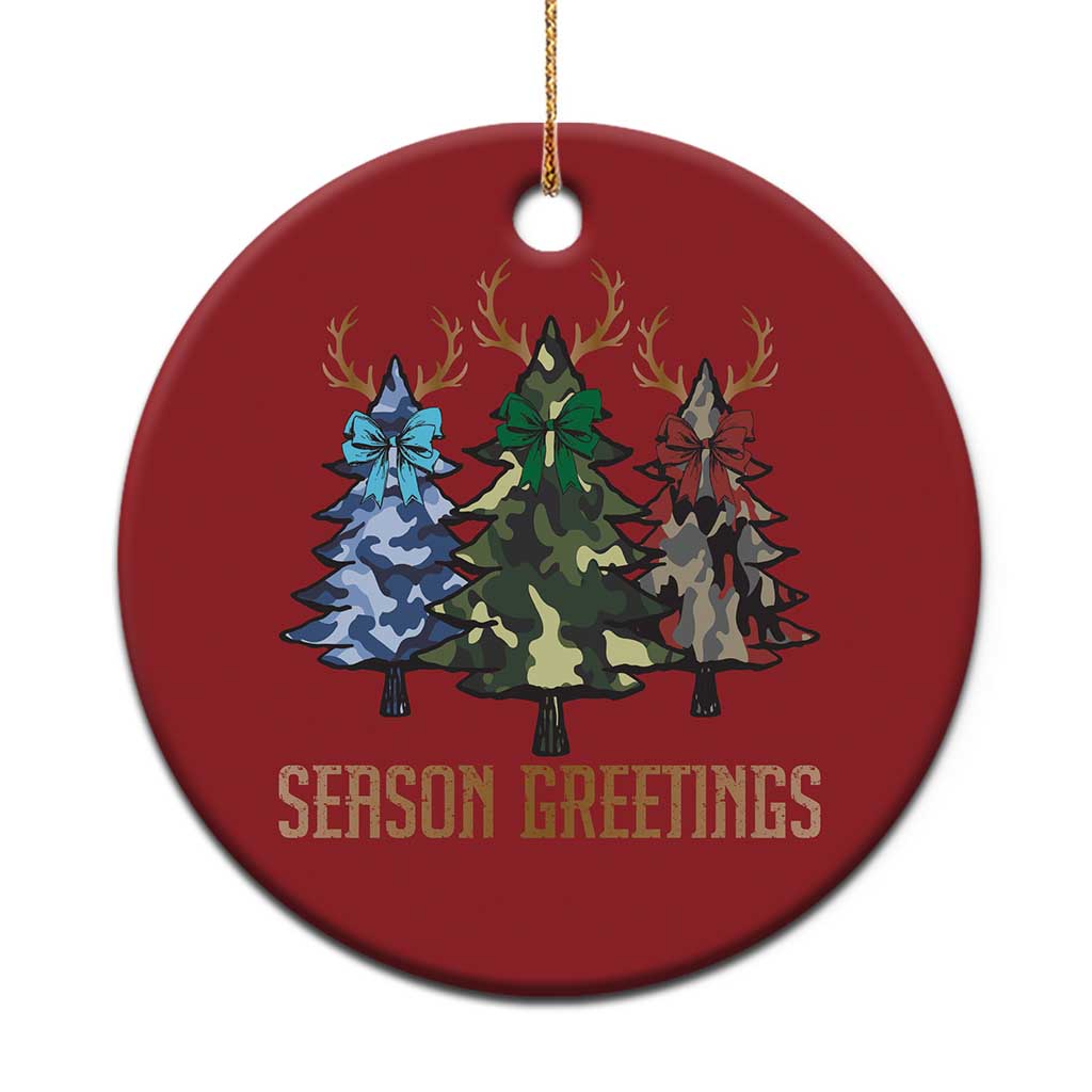 Funny Xmas Hunting Christmas Ornament Season Greetings Camouflage Xmas Tree Reindeers TS11