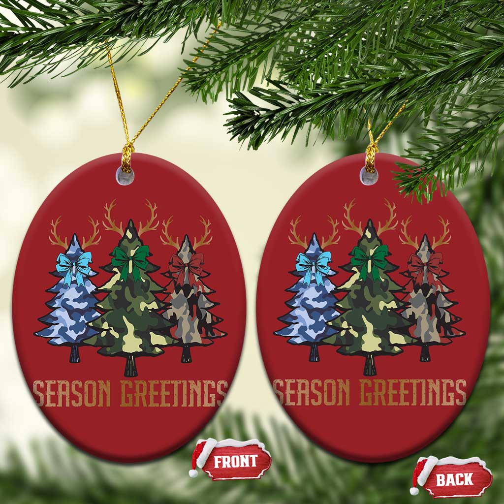 Funny Xmas Hunting Christmas Ornament Season Greetings Camouflage Xmas Tree Reindeers TS11