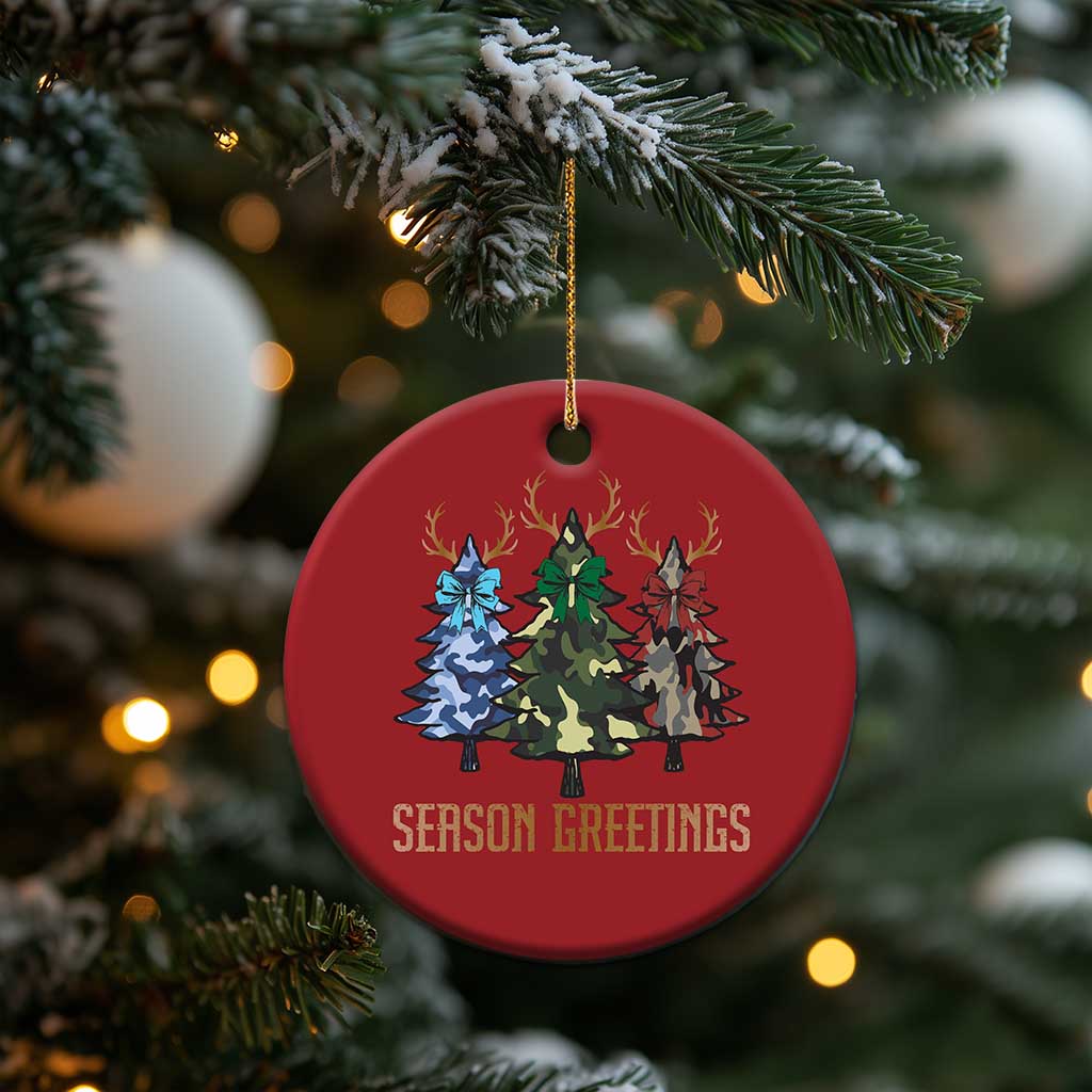 Funny Xmas Hunting Christmas Ornament Season Greetings Camouflage Xmas Tree Reindeers TS11