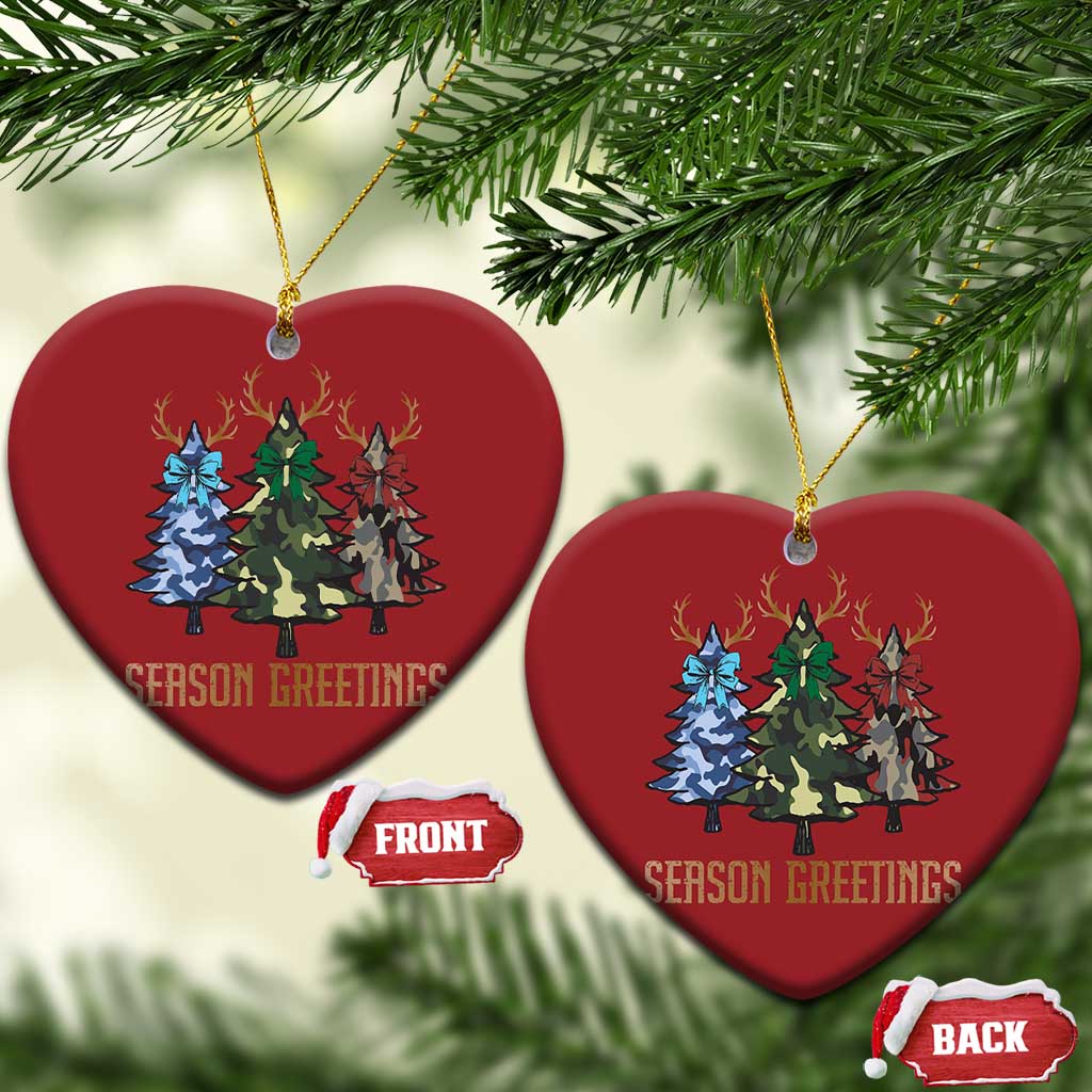 Funny Xmas Hunting Christmas Ornament Season Greetings Camouflage Xmas Tree Reindeers TS11