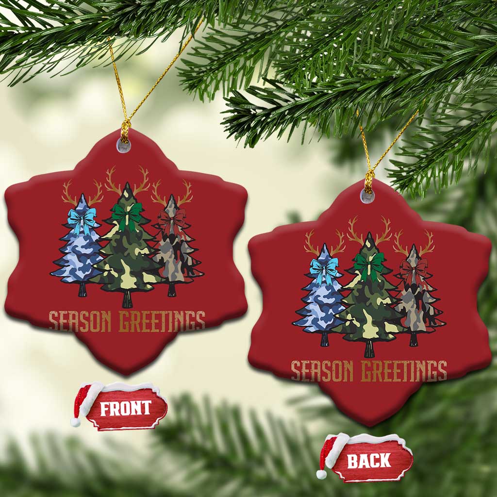 Funny Xmas Hunting Christmas Ornament Season Greetings Camouflage Xmas Tree Reindeers TS11