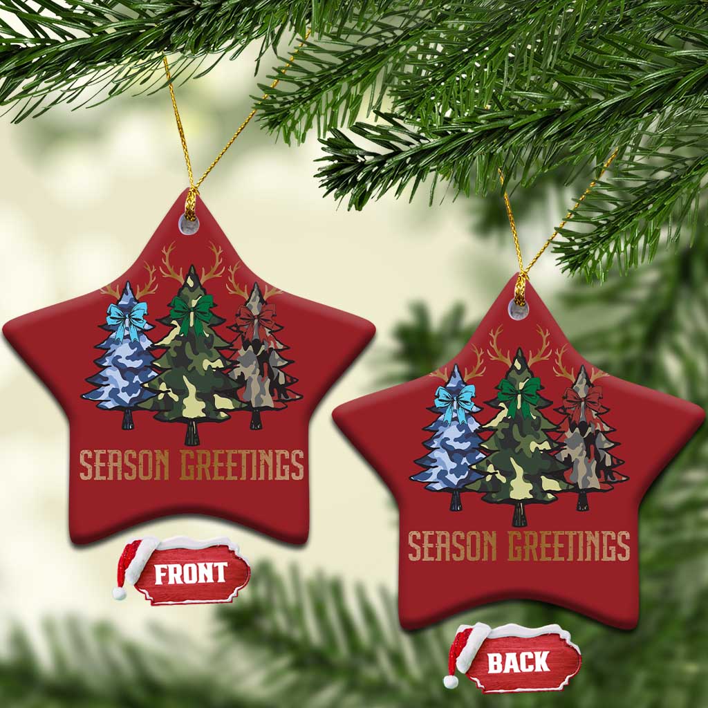 Funny Xmas Hunting Christmas Ornament Season Greetings Camouflage Xmas Tree Reindeers TS11