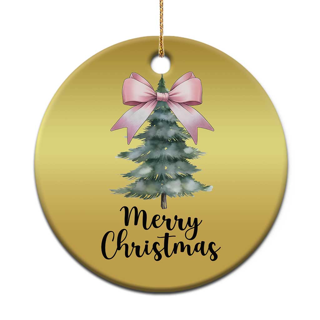 Funny Coquette Merry Xmas Christmas Ornament Pink Bow Xmas Tree TS11