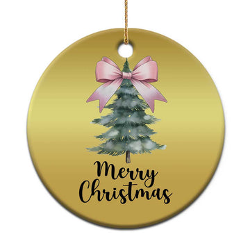 Funny Coquette Merry Xmas Christmas Ornament Pink Bow Xmas Tree TS11