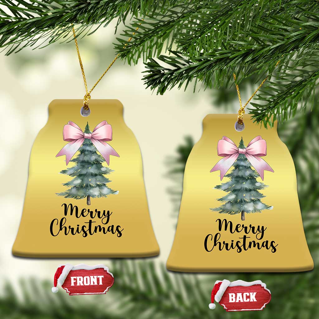 Funny Coquette Merry Xmas Christmas Ornament Pink Bow Xmas Tree TS11