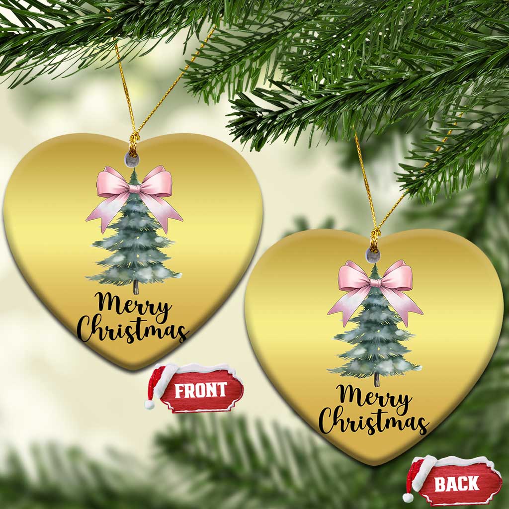 Funny Coquette Merry Xmas Christmas Ornament Pink Bow Xmas Tree TS11