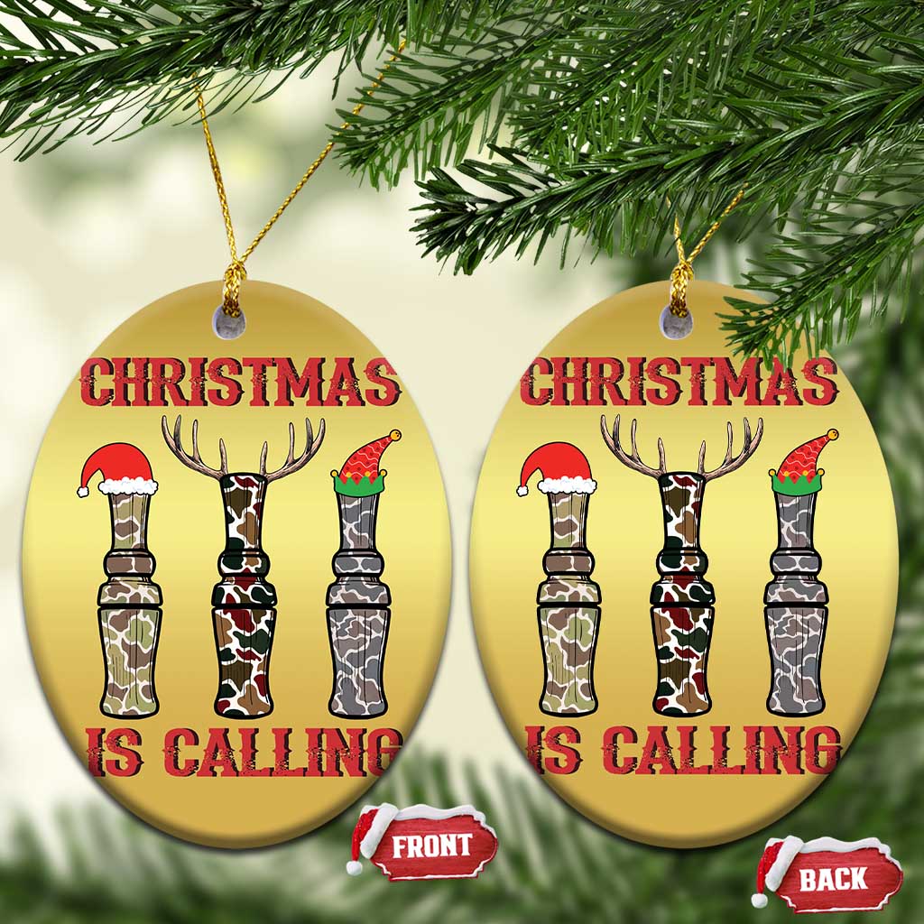 Funny Xmas Hunting Christmas Ornament Xmas Is Calling Camouflage Hunting Whistle TS11