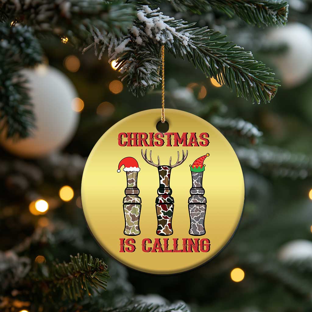 Funny Xmas Hunting Christmas Ornament Xmas Is Calling Camouflage Hunting Whistle TS11