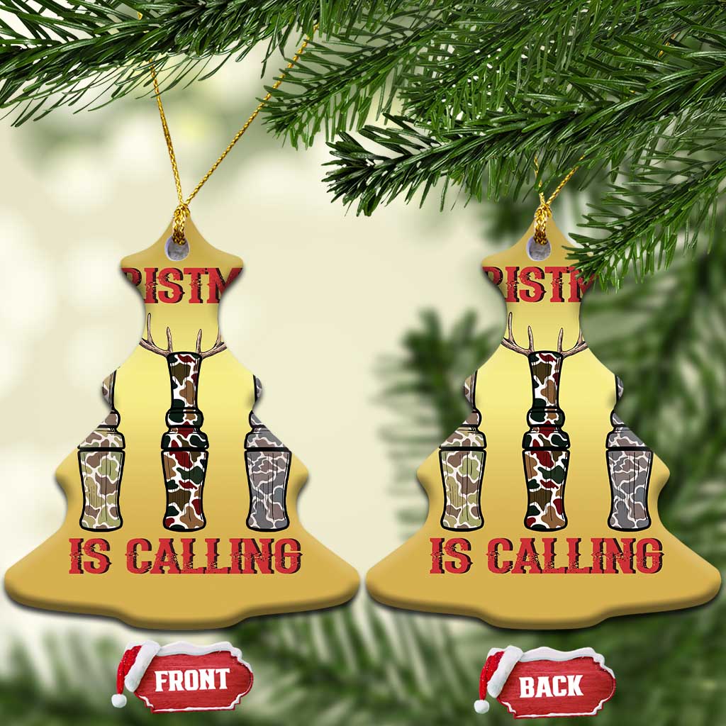 Funny Xmas Hunting Christmas Ornament Xmas Is Calling Camouflage Hunting Whistle TS11