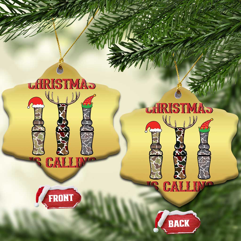 Funny Xmas Hunting Christmas Ornament Xmas Is Calling Camouflage Hunting Whistle TS11