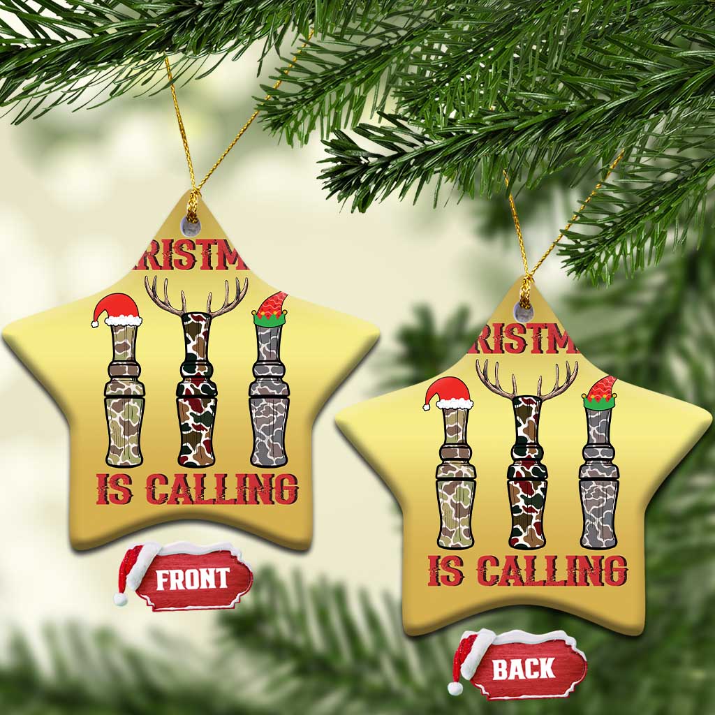 Funny Xmas Hunting Christmas Ornament Xmas Is Calling Camouflage Hunting Whistle TS11