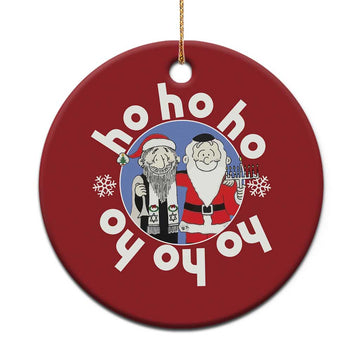 Funny Xmas Hanukkah Christmas Ornament Triple Ho Yo Santa Hebrew Snowflake Menorah TS11