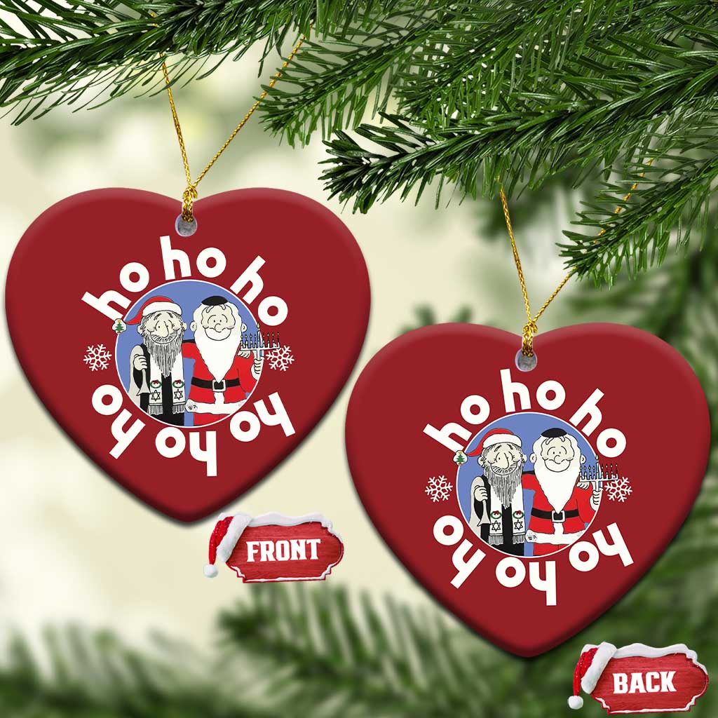 Funny Xmas Hanukkah Christmas Ornament Triple Ho Yo Santa Hebrew Snowflake Menorah TS11