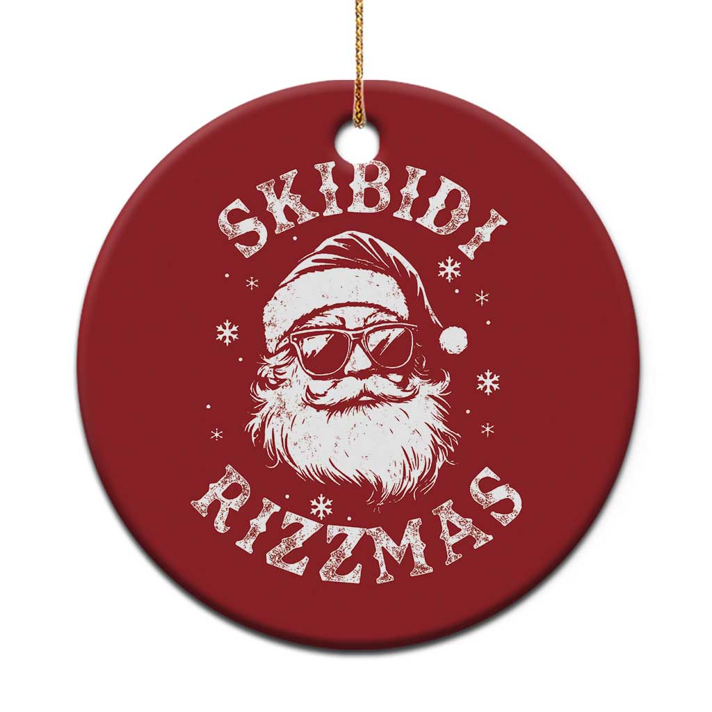 Funny Skibidi Rizzmas Xmas Christmas Ornament Vintage Sigmas Charisma Rizz Cool Santa TS11