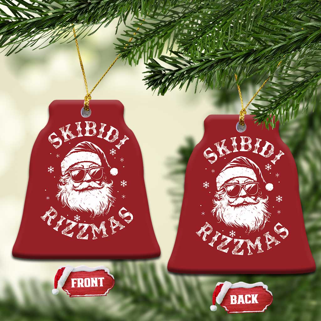 Funny Skibidi Rizzmas Xmas Christmas Ornament Vintage Sigmas Charisma Rizz Cool Santa TS11
