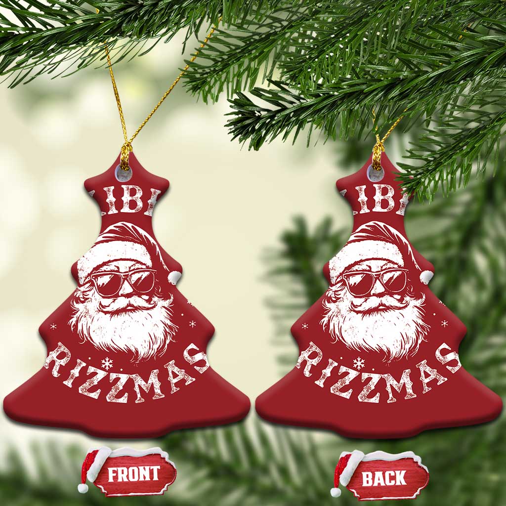 Funny Skibidi Rizzmas Xmas Christmas Ornament Vintage Sigmas Charisma Rizz Cool Santa TS11