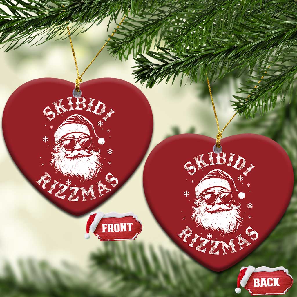 Funny Skibidi Rizzmas Xmas Christmas Ornament Vintage Sigmas Charisma Rizz Cool Santa TS11