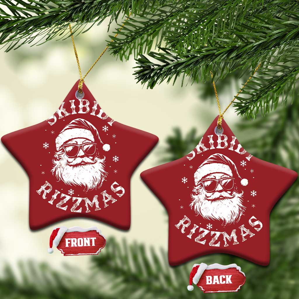 Funny Skibidi Rizzmas Xmas Christmas Ornament Vintage Sigmas Charisma Rizz Cool Santa TS11