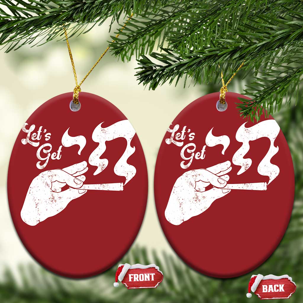 Funny Hebrew Christmas Ornament Let's Get Chai Jewish Vintage Cigarette TS11