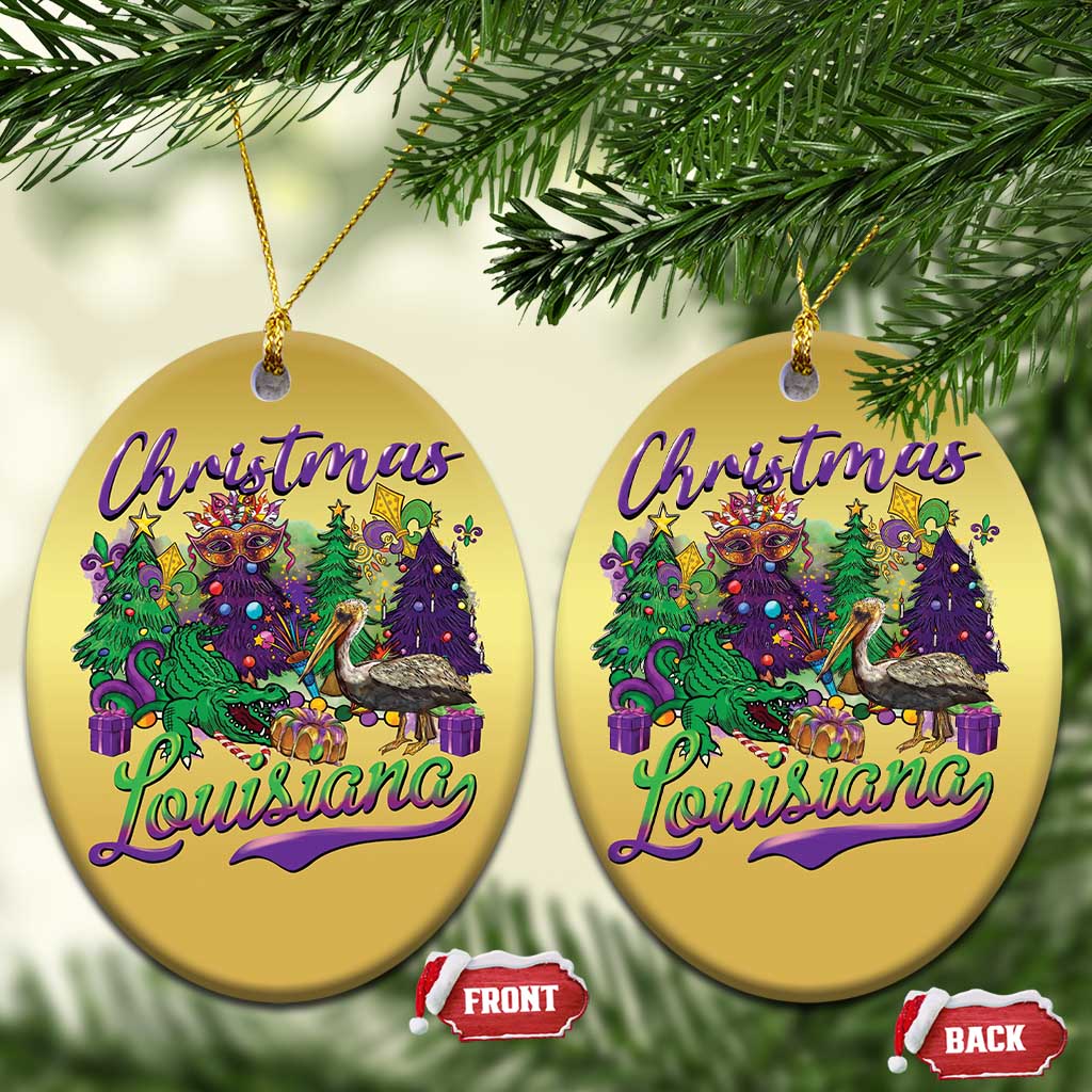 Xmas Cajun Louisiana Saint Symbol Alligator Pelican Xmas Tree Christmas Ornament TS11