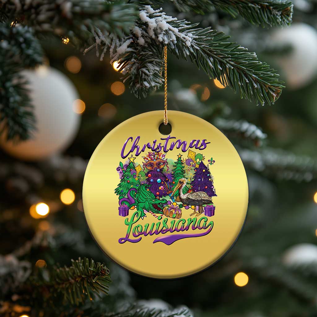 Xmas Cajun Louisiana Saint Symbol Alligator Pelican Xmas Tree Christmas Ornament TS11